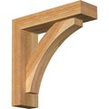 Ekena Millwork Thorton Block Rough Sawn Bracket w/ Offset Brace, Western Red Cedar, 4"W x 14"D x 14"H BKT0402X14X14THR05RWR